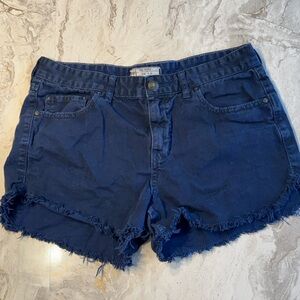 Free People Navy Jean Shorts